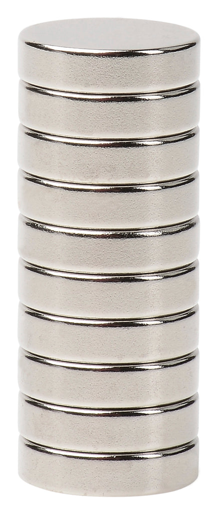 BYKES 10 Neodymium Super Strong Extremely Powerful Rare Earth Refrigerator Magnets 1/2 x 1/8 Inch Disc N52