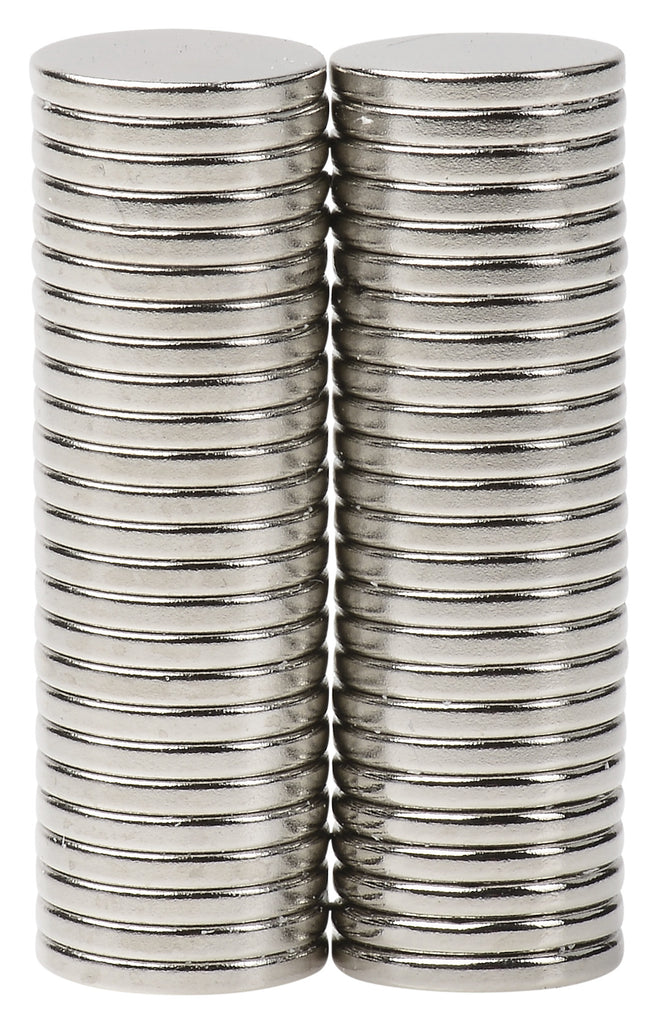 BYKES N42 Neodymium Super Strong Extremely Powerful Rare Earth Refrigerator Magnets 1/2" X 1/16" Disc - Set of 50