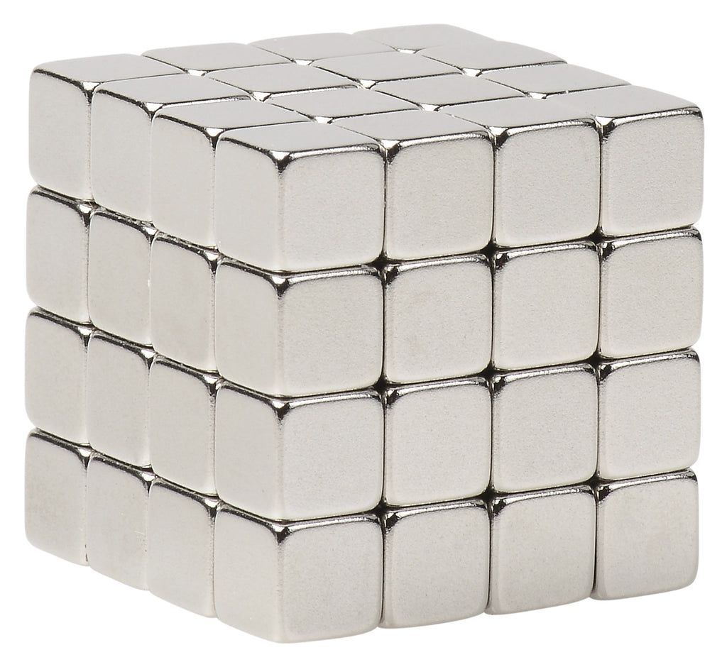 BYKES 64 Neodymium Super Strong Extremely Powerful Rare Earth Refrigerator Magnets 1/4 inch Cube N48
