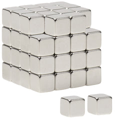 BYKES 64 Neodymium Super Strong Extremely Powerful Rare Earth Refrigerator Magnets 1/4 inch Cube N48