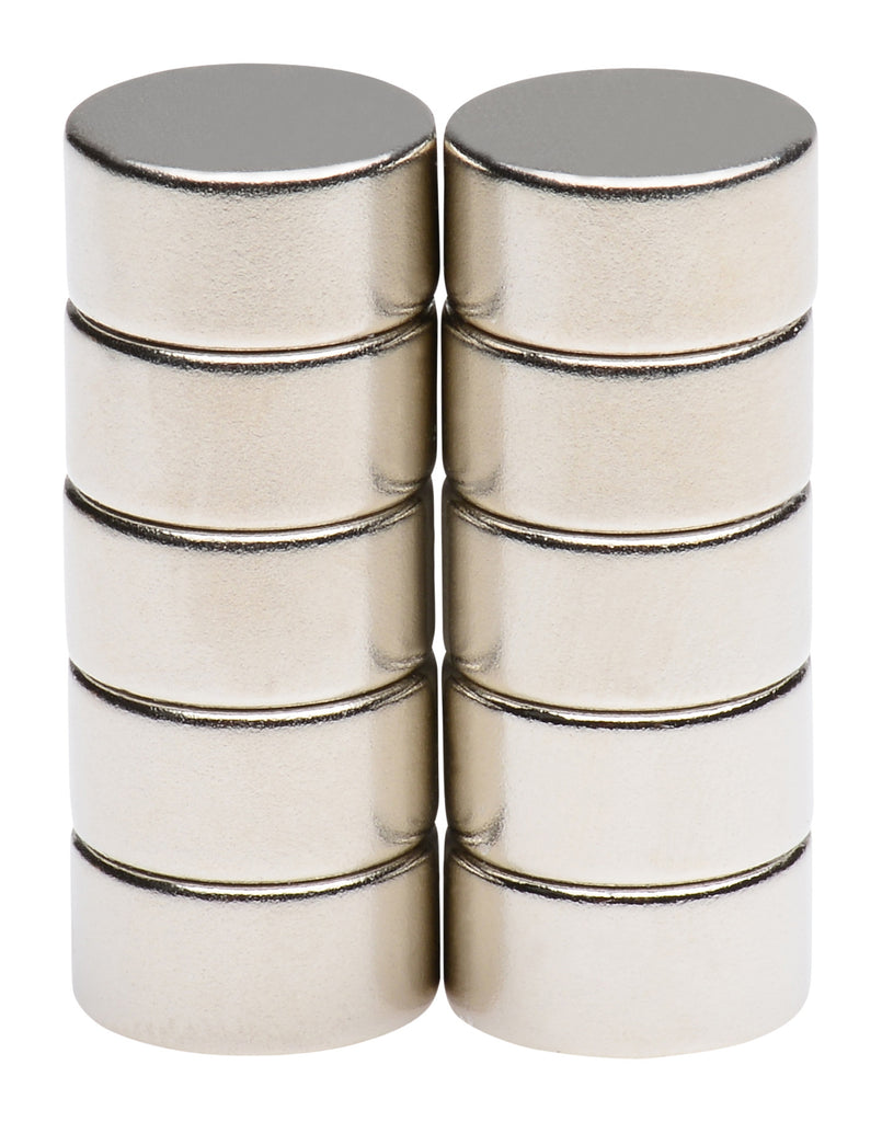 BYKES 10 Neodymium Super Strong Extremly Powerful Rare Earth Refrigerator Magnets 1/2 x 1/4 inch Disc N48