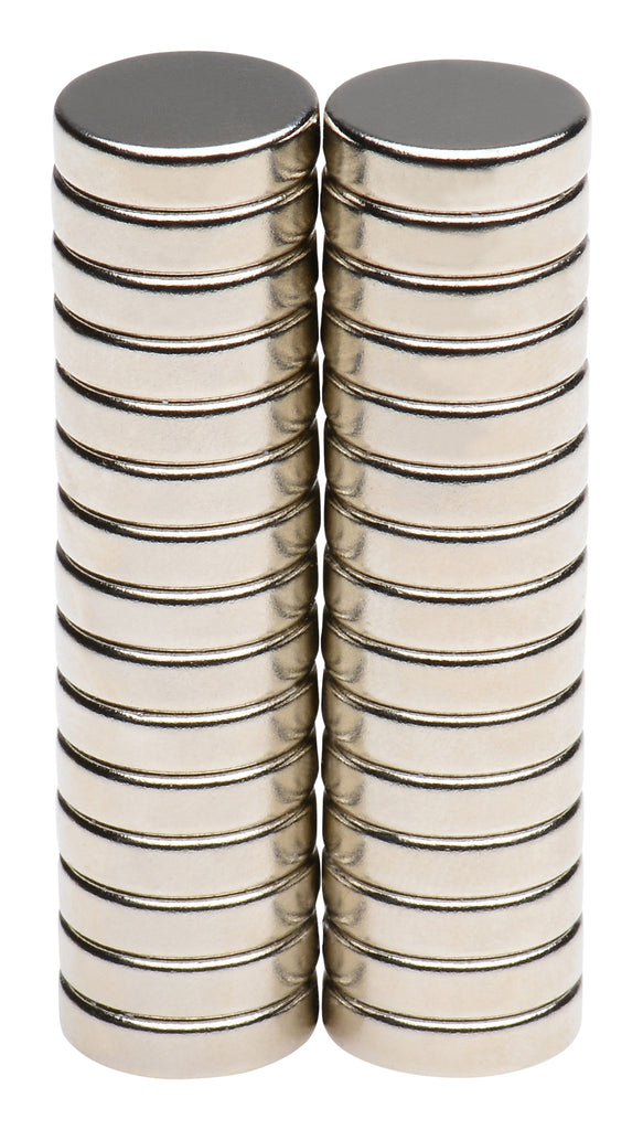 BYKES 30-pc N45 Neodymium Super Strong Extremely Powerful Rare Earth Refrigerator Magnets 1/2 x 1/8" Disc