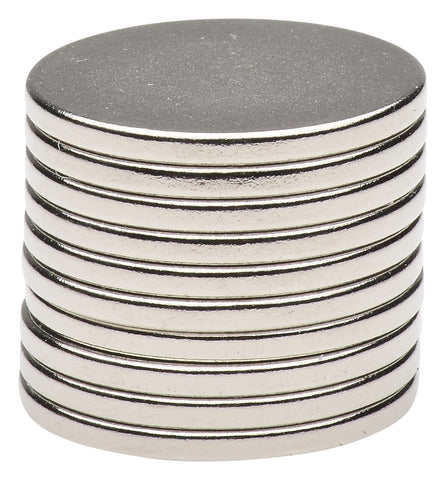 BYKES 10 Neodymium Super Strong Extremely Powerful Rare Earth Refrigerator Magnets 3/4 x 1/16 Inch Disc N48