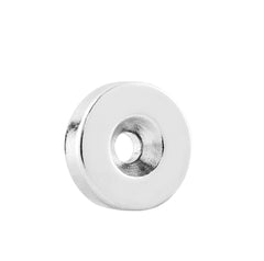BYKES 10 Neodymium Super Strong Extremely Powerful Rare Earth Refrigerator Magnet 1/2" 1/8" Inch Thick Disc N42 with Countersunk Countersink Hole for #4 Screws